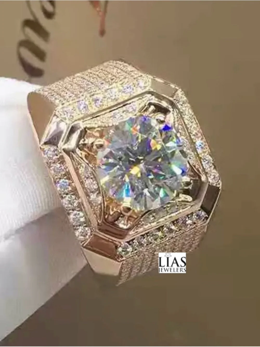 New 18k rose gold men wedding ring